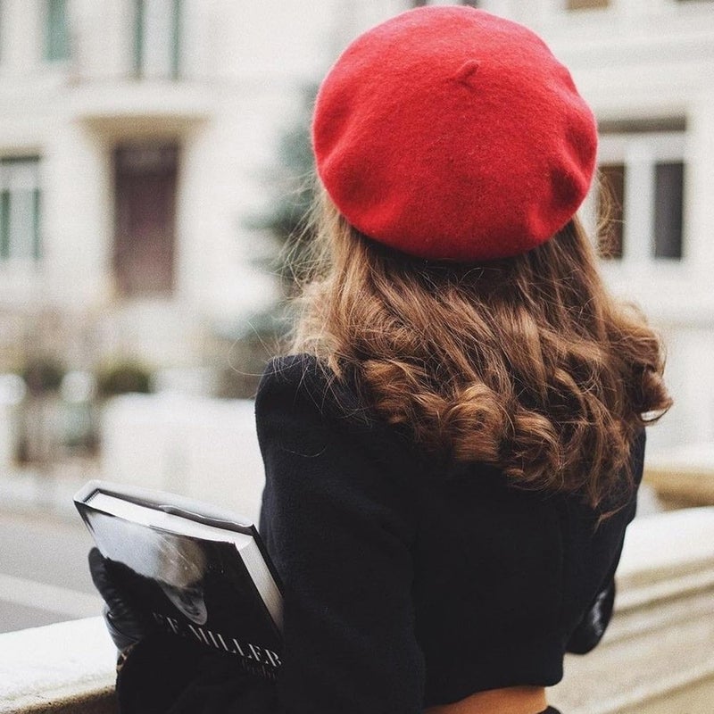 IZUS Women French Beret Hat Solid Artist Hat Wool Adult Beret Winter Warm Beanie Cap Fashion Ladies Men - Image 5